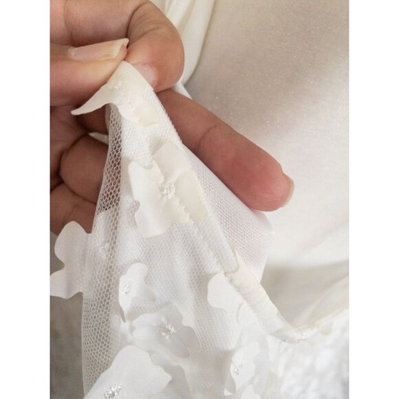 Anthropologie Eva Franco Floral Appliqué Swing Halter Neck White Sleeveless Mini - Picture 14 of 16